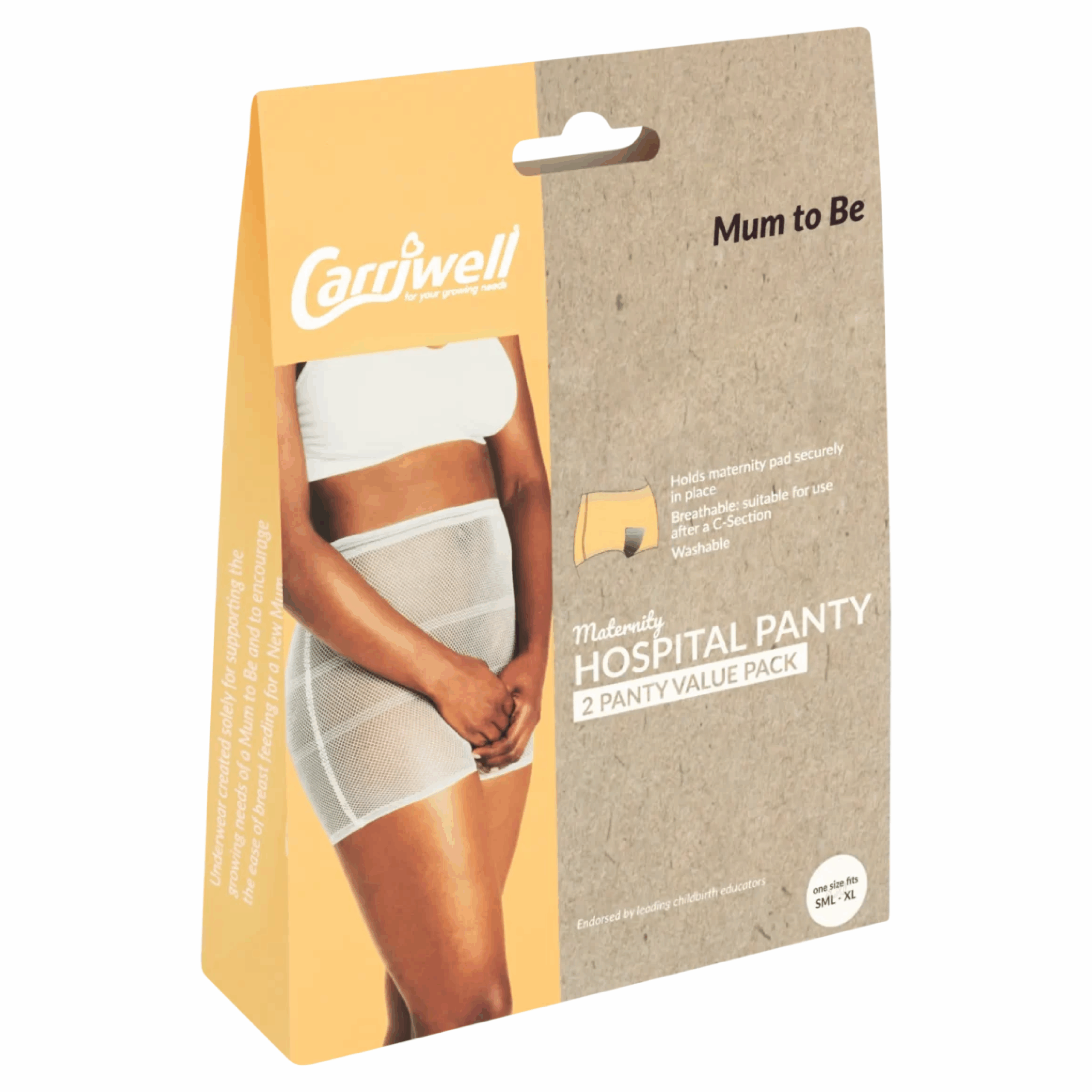 Carriwell 2 Pack Maternity Hospital Panty for Post-Birth Bleeding
