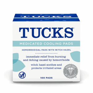 TUCKS Medicated Cooling Pads with Witch Hazel for Immediate Relief from Hemorrhoids Pack of 100