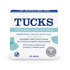 TUCKS Medicated Cooling Pads with Witch Hazel for Immediate Relief from Haemorrhoids Pack of 40