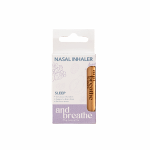 andbreathe Sleep nasal inhaler in bamboo casing, front view
